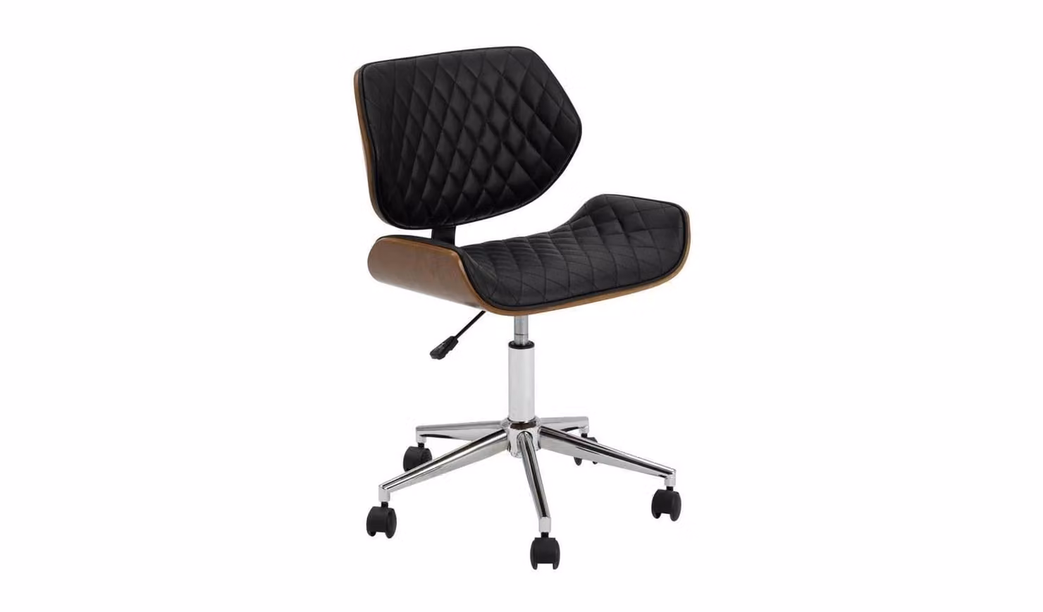 Sorel Modern Faux Leather Task Chair in Black and Brown with 360 Degree Swivel and Castors, H 110 x W 64 x D 45 cm