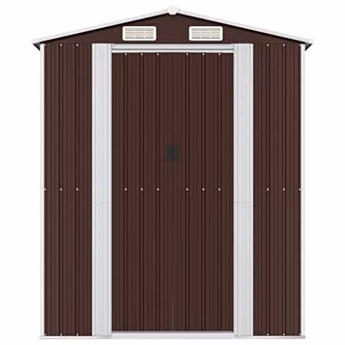 vidaXL Garden Shed Outdoor Storage House in Dark Brown Galvanised Steel W/D/H: 192 x 938 x 223 cm – 4