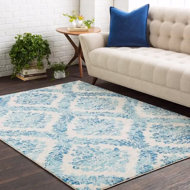 Livabliss Harput Vintage Boho Living Room Rug in Blue, Grey and Petrol, W: 160 cm, L: 220 cm