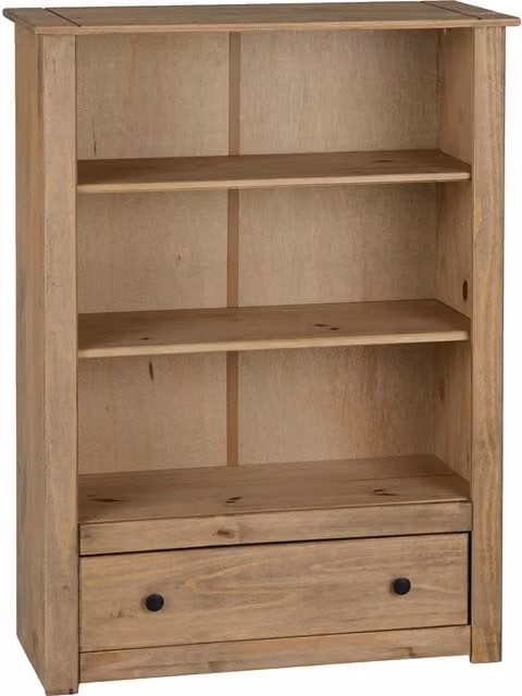 Seconique Panama 1 Drawer Bookcase in Natural Waxed Pine
