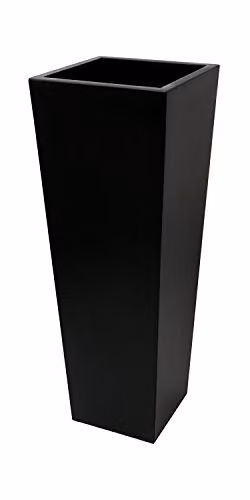 Primrose Tall Flared Square Fibreglass Planter, Black, H 90 cm x W 43 cm – 4