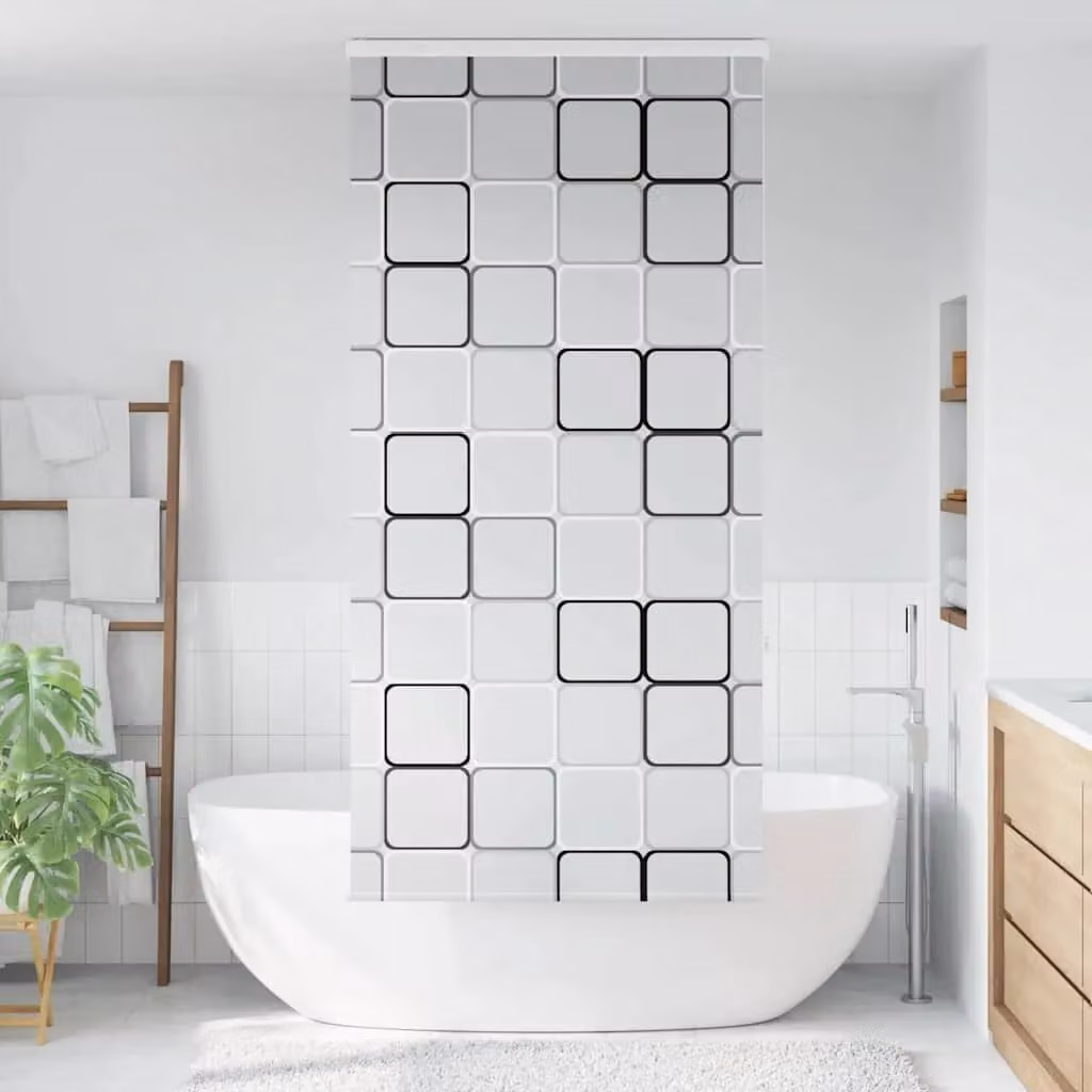 Berkfield Home Black Opaque Shower Roller Blind with Cassette, W/H: 96 x 240 cm