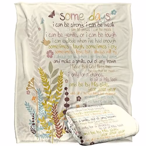 Slingshot Publishing Some Days Silky Touch Super Soft White Fleece Throw Blanket W: 152 cm, D: 127 cm