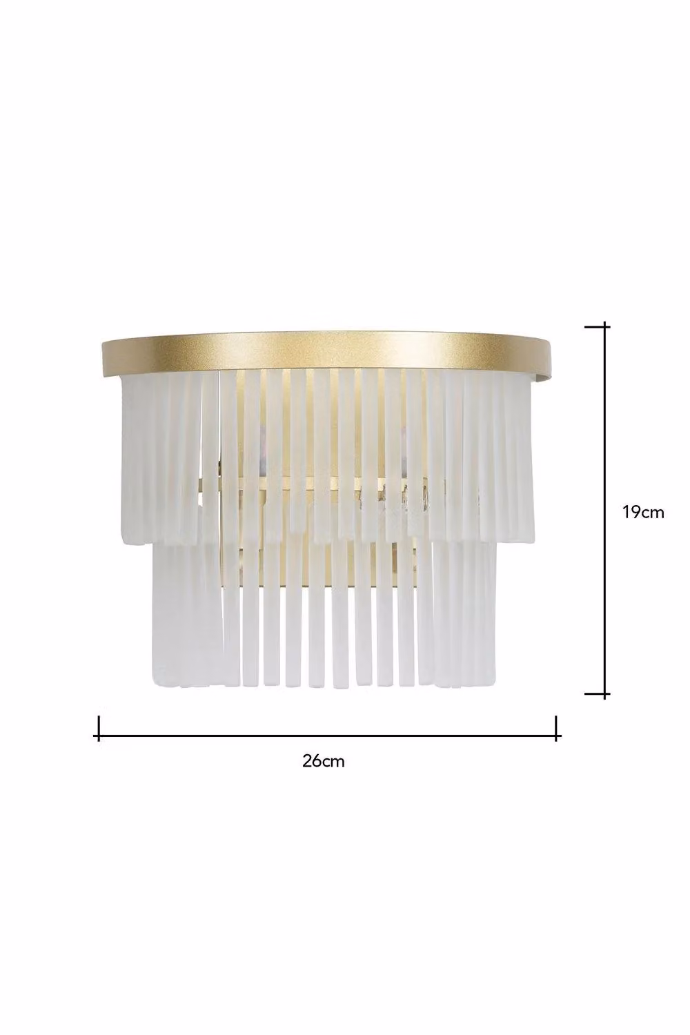 BHS Lighting Aubrey Modern Gold and Brass Wall Light with Glass Shade – 2