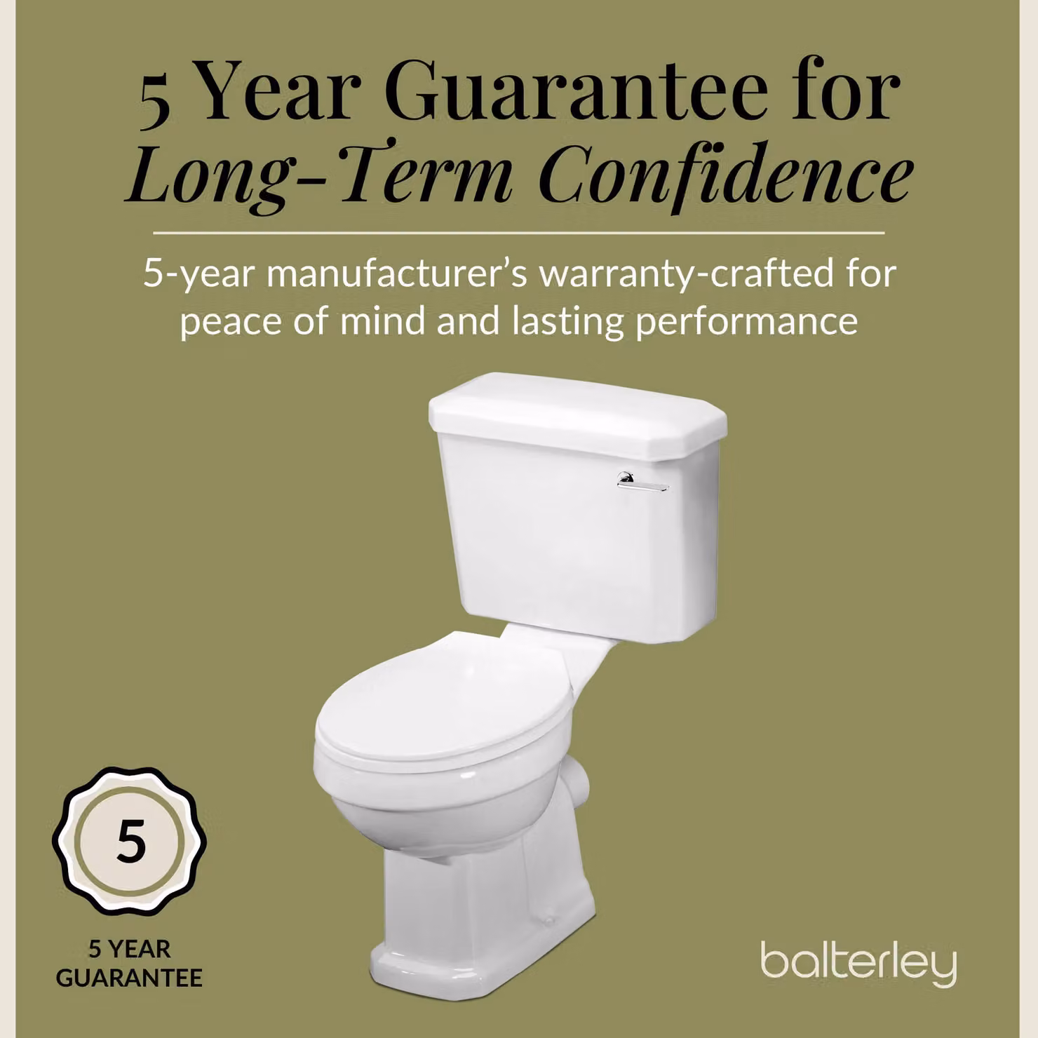 Balterley Traditional Close Coupled Ceramic Toilet with Cistern and Soft Close Seat, White, W: 47 cm – 3