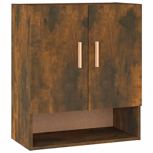 vidaXL Wall Mounted Scandinavian Design Cabinet in Brown Oak, W/D/H: 60 x 31 x 70 cm