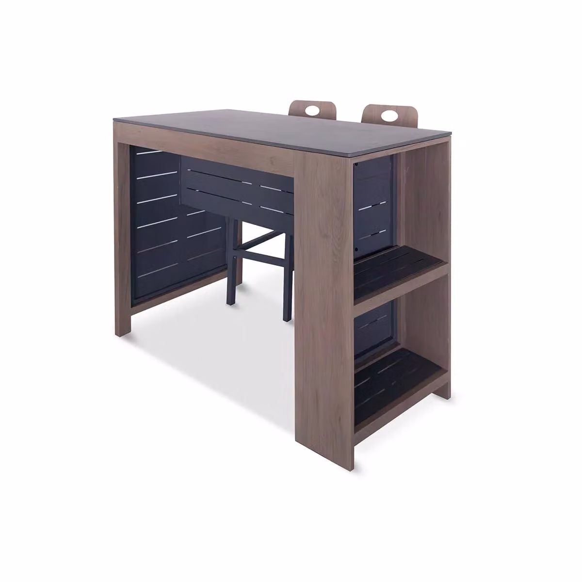 Leisure Grow Savannah Outdoor Kitchen Bar Table and Stools in Birch