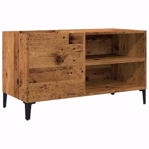 vidaXL Industrial Record Cabinet in Old Wood and Metal, Brown, W: 84.5 cm, D: 38 cm, H: 48 cm