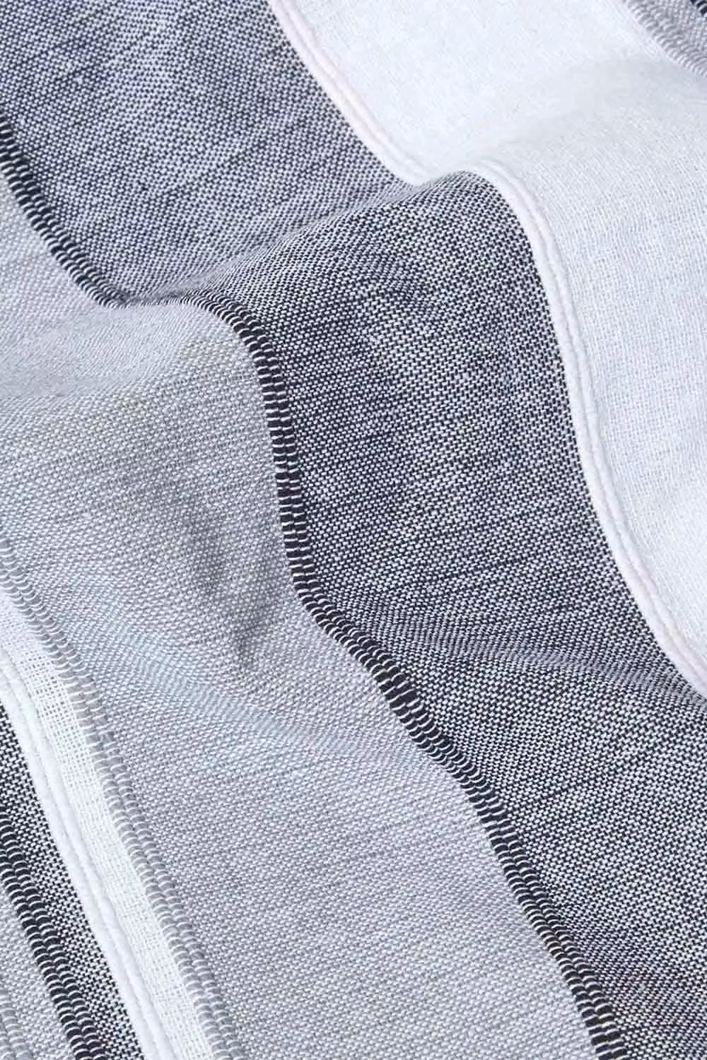 Homescapes Morocco Striped Cotton Woven Throw in Grey, W/D/H: 225 x 255 cm – 2