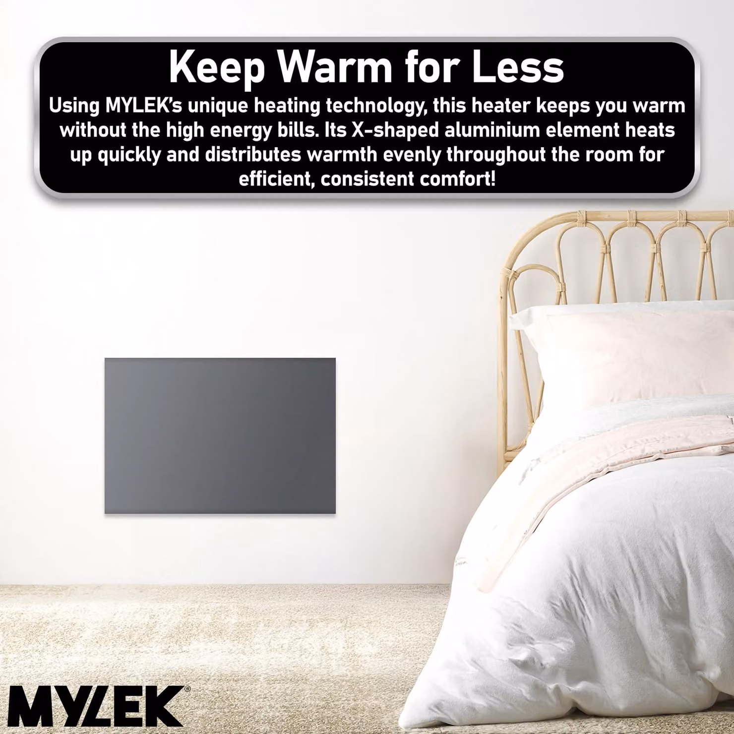 MYLEK 1200W Slimline Electric Panel Convector Heater with WiFi App Control in Anthracite – 7