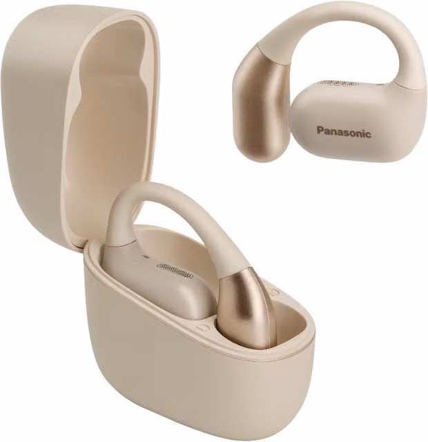 Panasonic RB-F10 True Wireless Open Earphones - Beige/Yellow