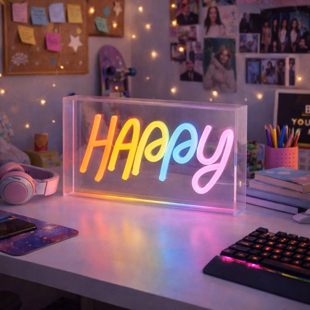 Marco Paul Happy Neon LED Wall Sign in Multicolour – 3