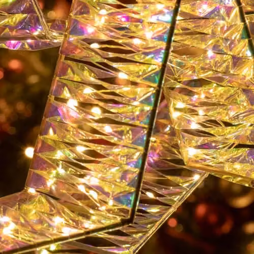 The Christmas Workshop Iridescent Light-Up Metal Star with 160 White LEDs, Diameter: 65 cm – 6