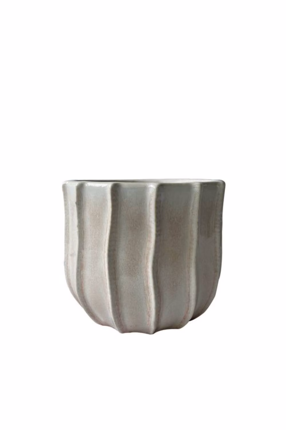 KDMD Hortus Porto Ceramic Tabletop Flower Pot, Cream Pink, 2 Pack, W: 12 cm, D: 11 cm, H: 11 cm – 2