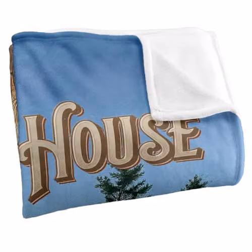 JQ Licensing Farm House Deer Super Soft Fleece Throw Blanket, White, W/D: 152 x 127 cm – 2