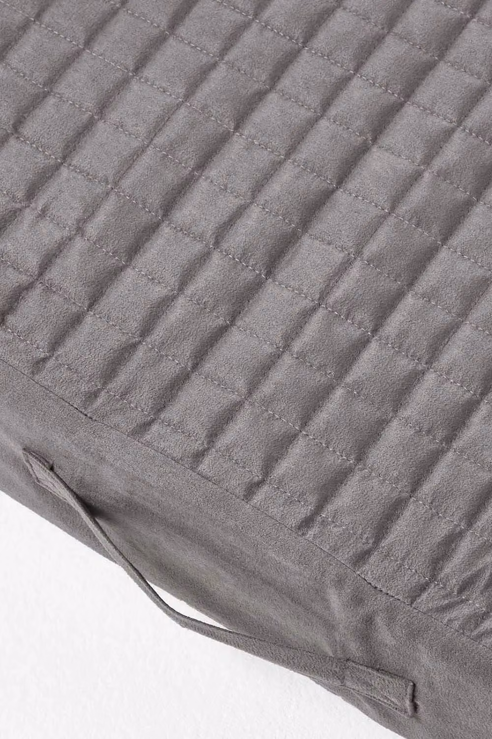 Homescapes Grey Quilted Orthopaedic Foam Armchair Booster Cushion with Removable Faux Suede Cover, W: 50 cm, D: 50 cm, H: 10 cm – 3