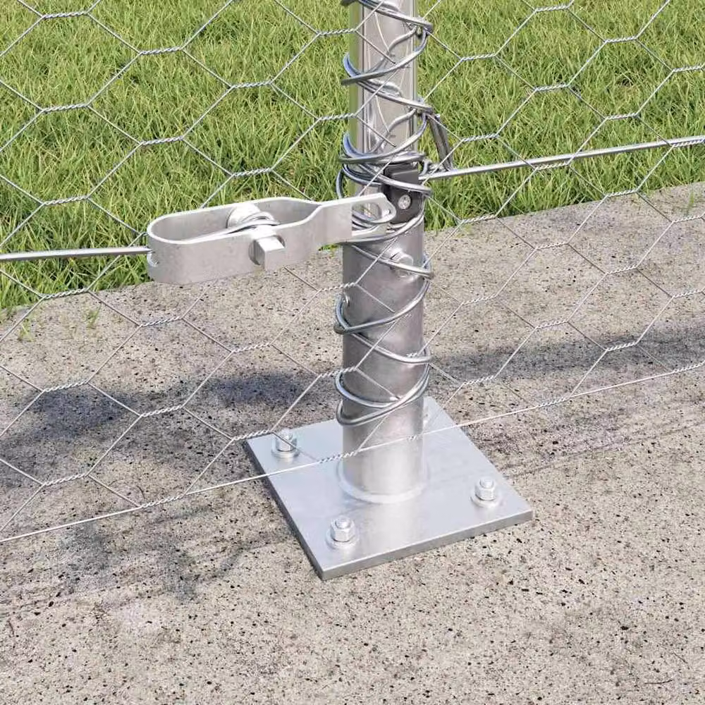 Berkfield Home Hexagon Fence in Silver Galvanised Steel, H: 40 cm, L: 50 m – 2