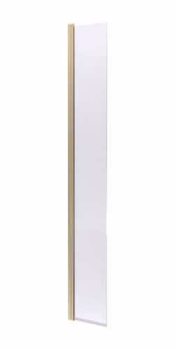 nuie WRSCBB030HC Modern Bathroom Wetroom Hinged Flipper Screen with Support Bar, 8mm Toughened Safety Glass, Brushed Brass, W: 322 mm, H: 1950 mm, D: 27 mm