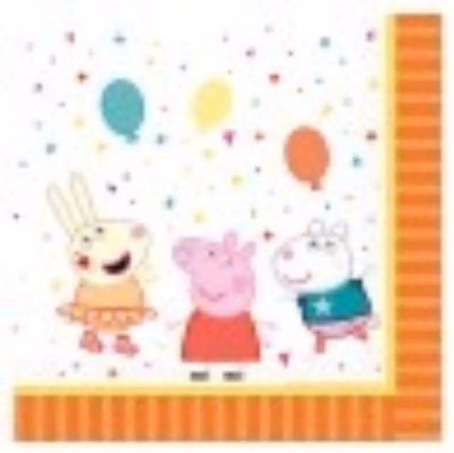 KDMD Peppa Pig Childrens Paper Napkins, 48 Pack, White and Multicolour