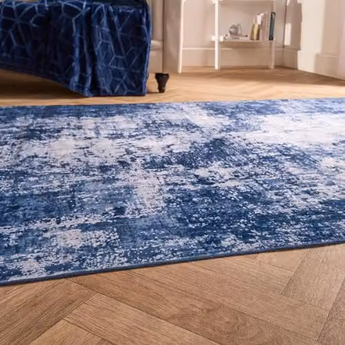 OHS Abstract Washable Non-Slip Rug in Blue, W/D: 120 x 170 cm – 2