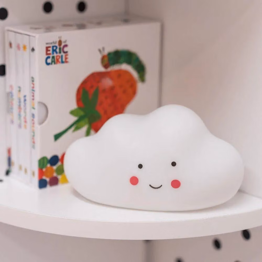 ValueLights Cloud LED Childrens Night Light with Remote Control, White Silicone Nursery Bedside Lamp – 3