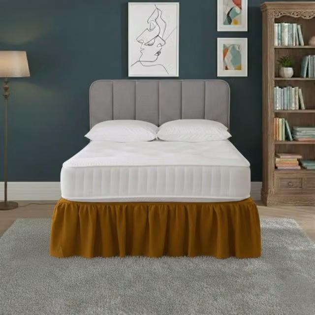 Snug City Double Polycotton Divan Bed Base Valance Sheet in Yellow