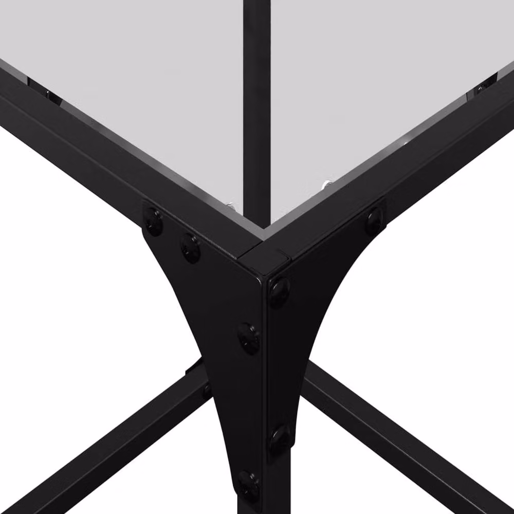 Berkfield Home Modern Square Coffee Table with Transparent Glass Top and Metal Frame, W/D/H: 30 x 30 x 40 cm – 2