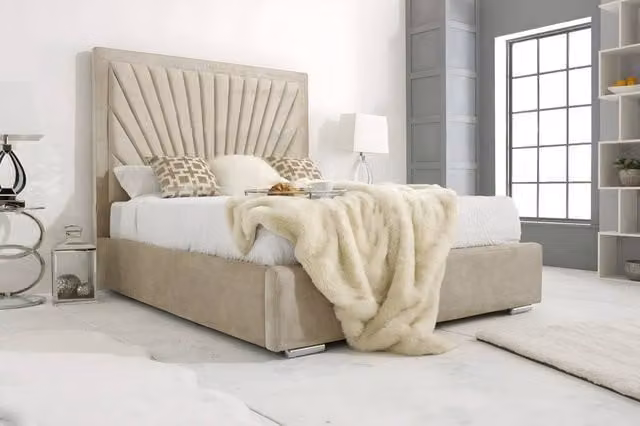 Paradise Beds Ltd Rest Tech Double Bed Set in White with Headboard and Nightstand, W/D/H: 140 x 200 cm