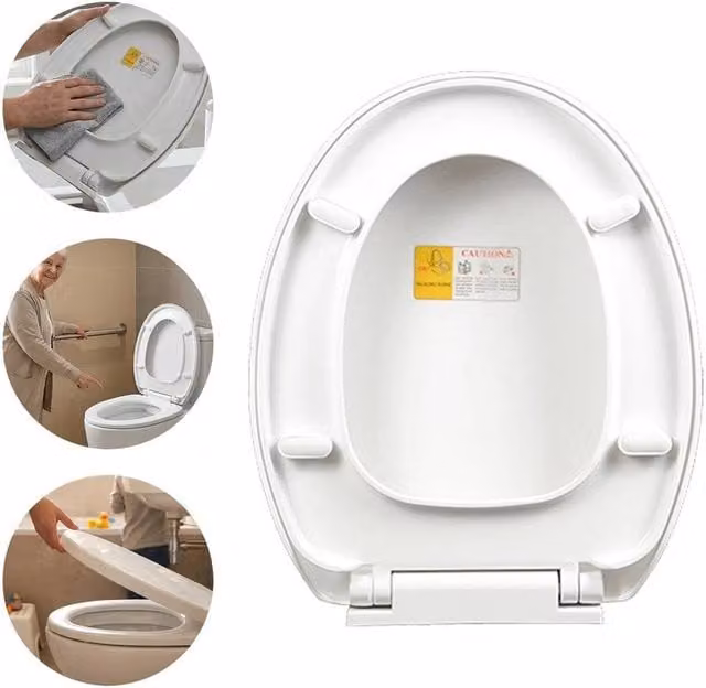 Spetlek White Oval Soft Close Bathroom Toilet Seat – 1