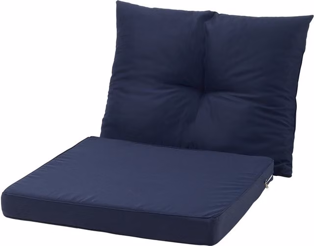 Komore 2-Piece Rectangular Outdoor Sofa Cushion Backrest Set in Blue