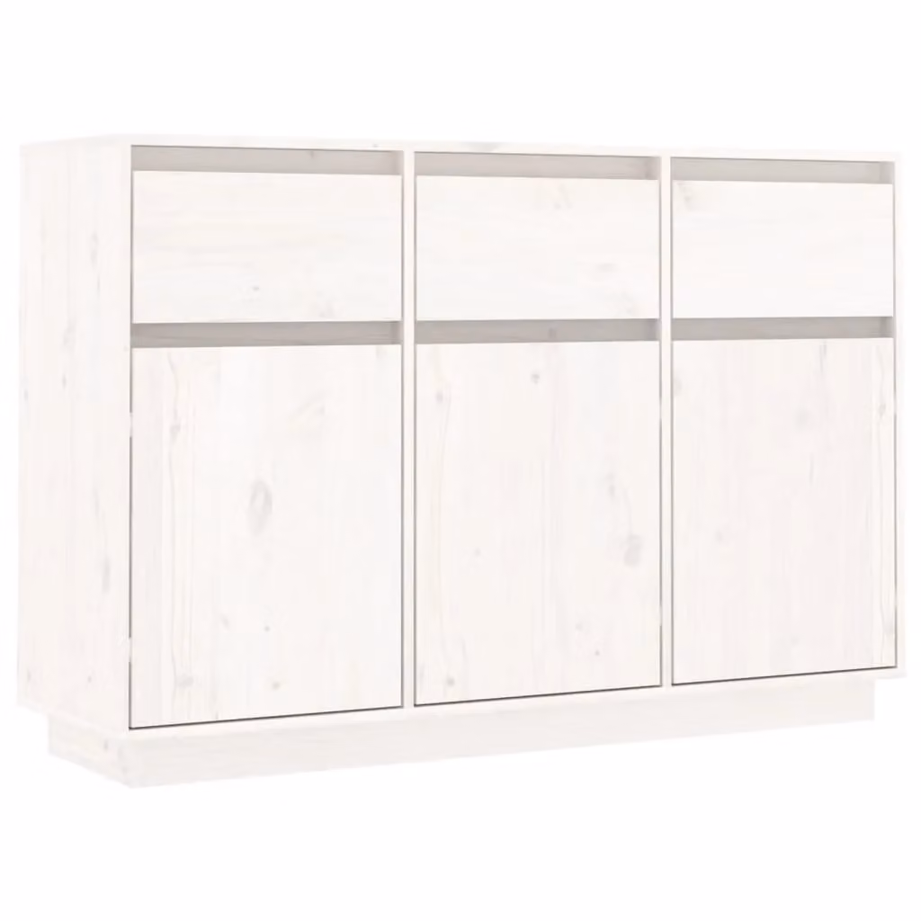 Berkfield Home White Rustic Solid Wood Pine Sideboard W/D/H: 110 x 34 x 75 cm – 2