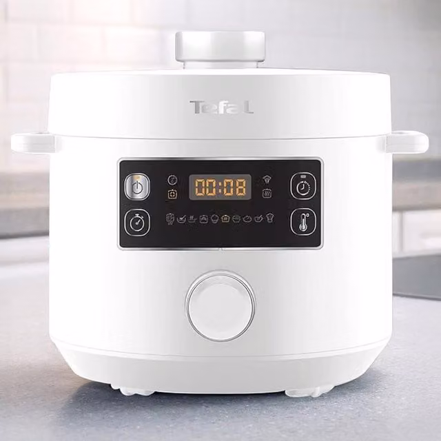 Tefal Turbo Cuisine 4.8L 1000W Electric Pressure Cooker in White CY756140