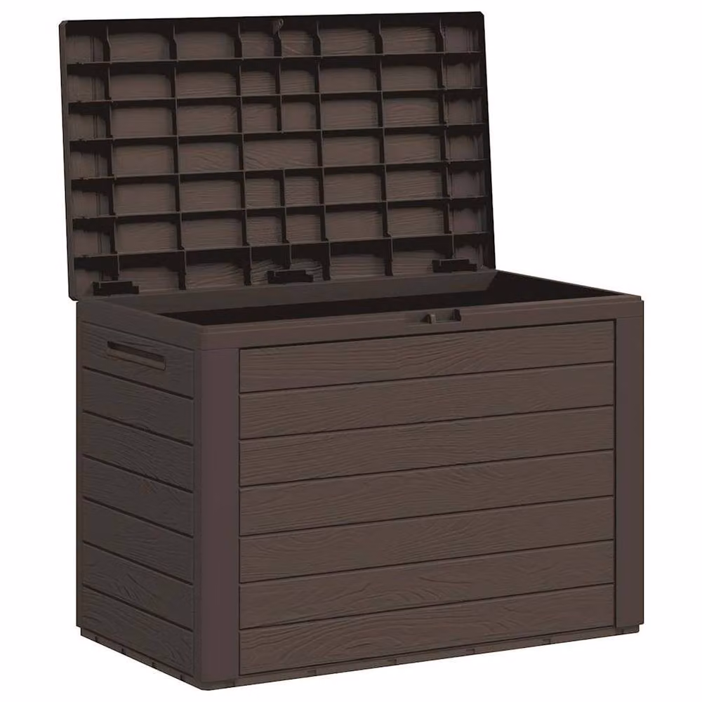 Berkfield Home Garden Storage Box in Brown, W: 78 cm, D: 44 cm, H: 55 cm – 3