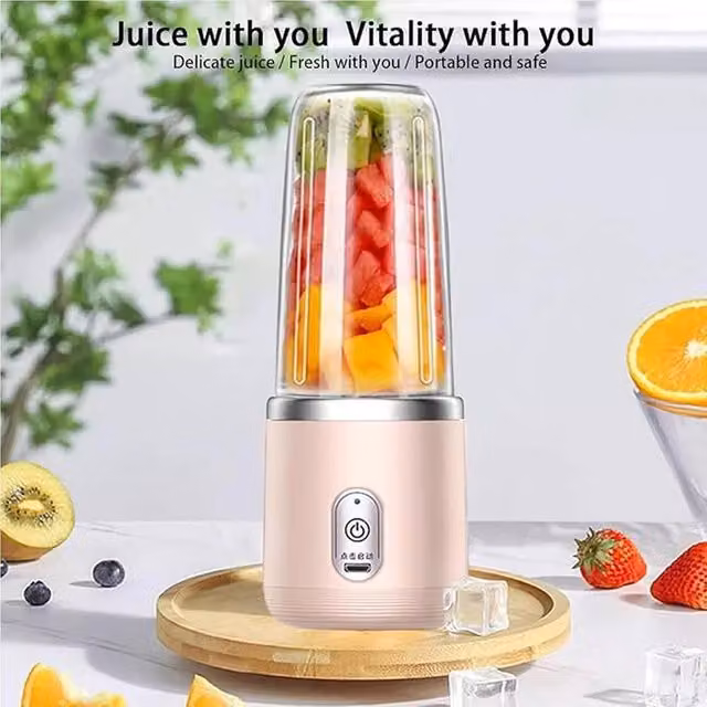 FLAVORA Pink Portable Electric Juice Maker and Blender, 400 ml