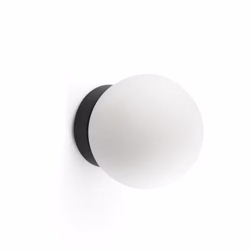 Faro Barcelona PING Modern Bathroom Wall Light in Black with Glass, 3000 K, IP44 – 1