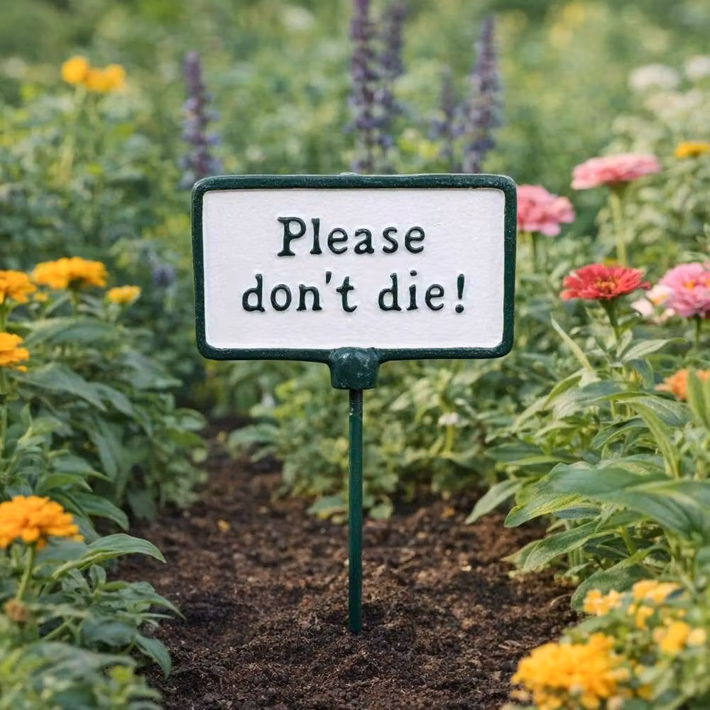 Gifts Direct 2 U Green and White Metal Garden Stake Plant Sign – 2