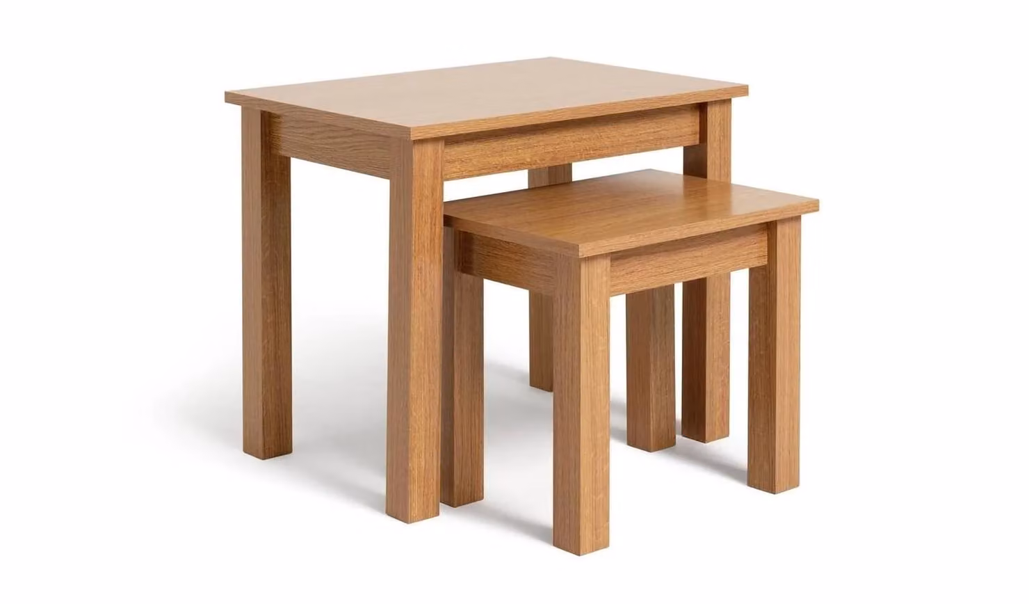 Apley Nest of 2 Tables in Brown Oak Effect