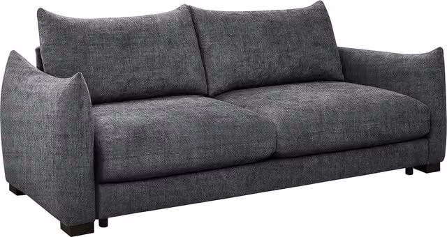 Bronte 3 Seater Upholstered Fabric Sofa Bed in Grey and Black with Scatter Cushions