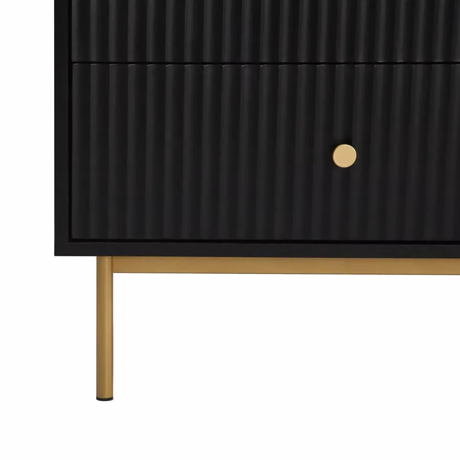 Home Garden Direct Devon Wide Chest of Drawers in Black and Gold – 3