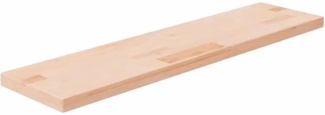 Berkfield Home Untreated Solid Oak Shelf Board, Brown, W: 80 cm, D: 20 cm, H: 2.5 cm