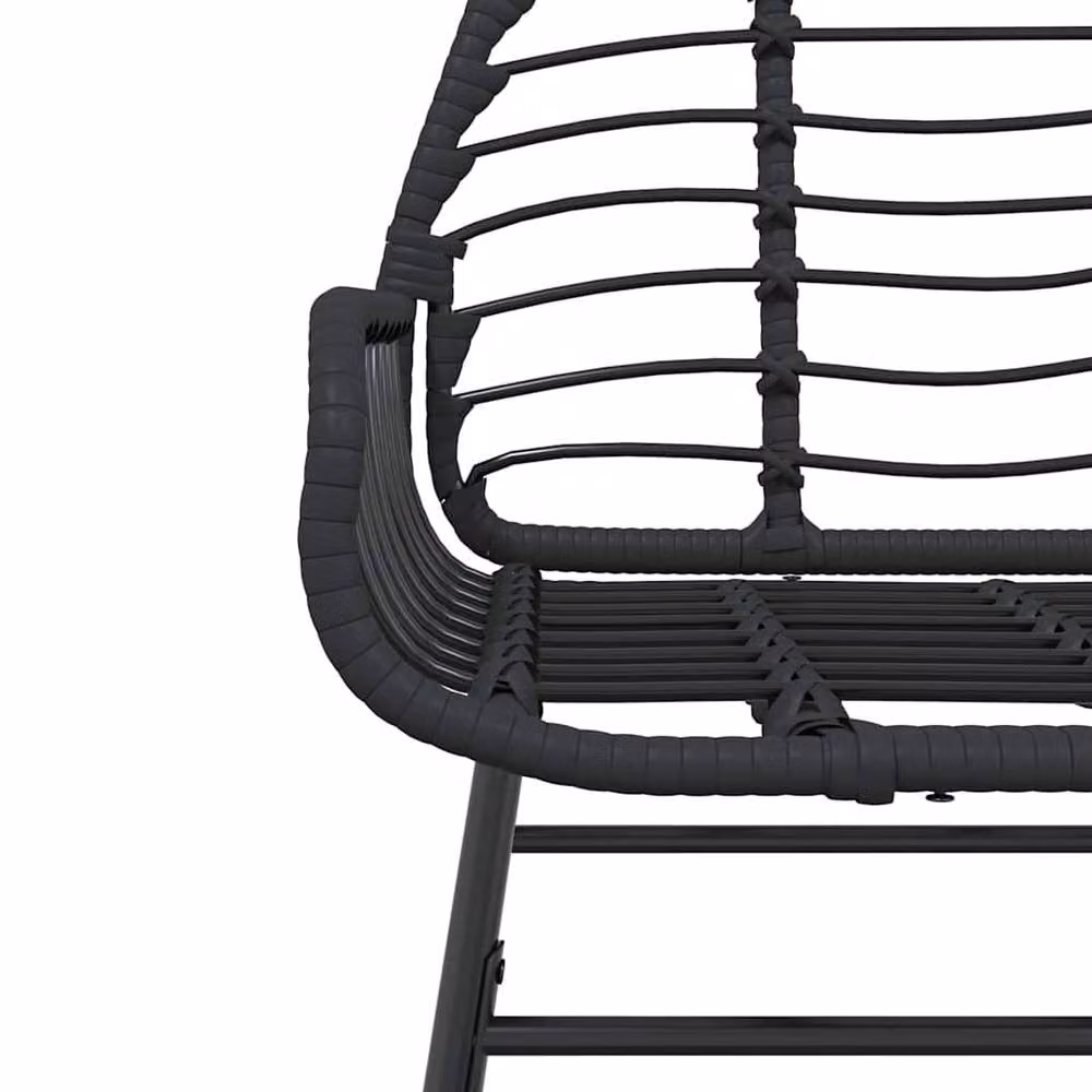 Berkfield Home 5 Piece Modern Garden Dining Set in Black Poly Rattan and Glass – 4