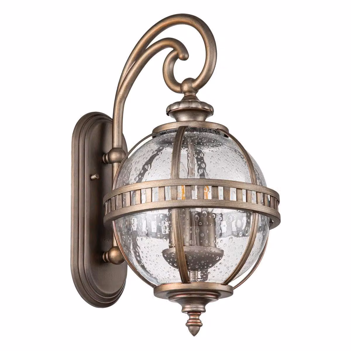 Kichler Halleron Outdoor Wall Lantern in Burnished Bronze and Brown, IP44 Rated – 2