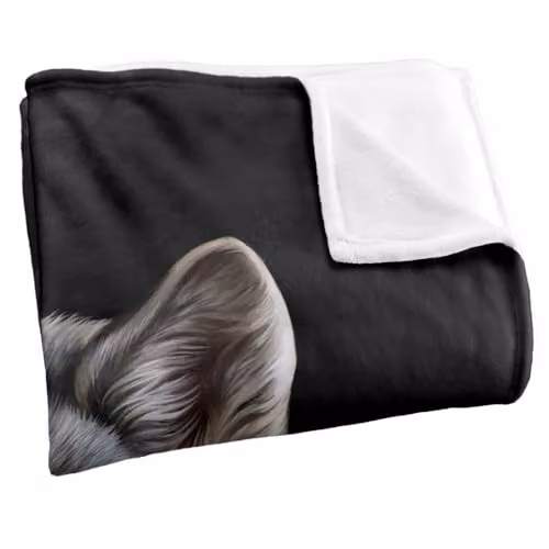 JQ Licensing Grey Wolf Head Super Soft Fleece Throw Blanket, W: 152 cm, D: 127 cm – 2