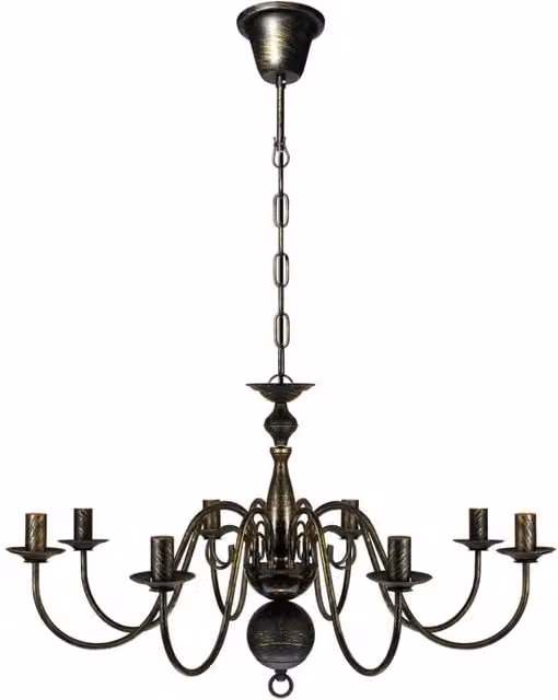 Berkfield Home Antique Black Metal Ceiling Chandelier for 8 x E14 Bulbs