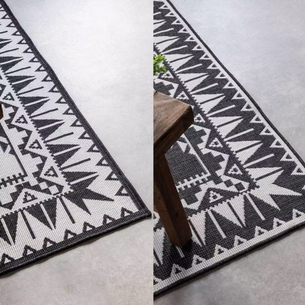 THE RUGS Dynamic Reversible Oriental Indoor and Outdoor Polypropylene Rug in Black, W: 160 cm, D: 230 cm – 5