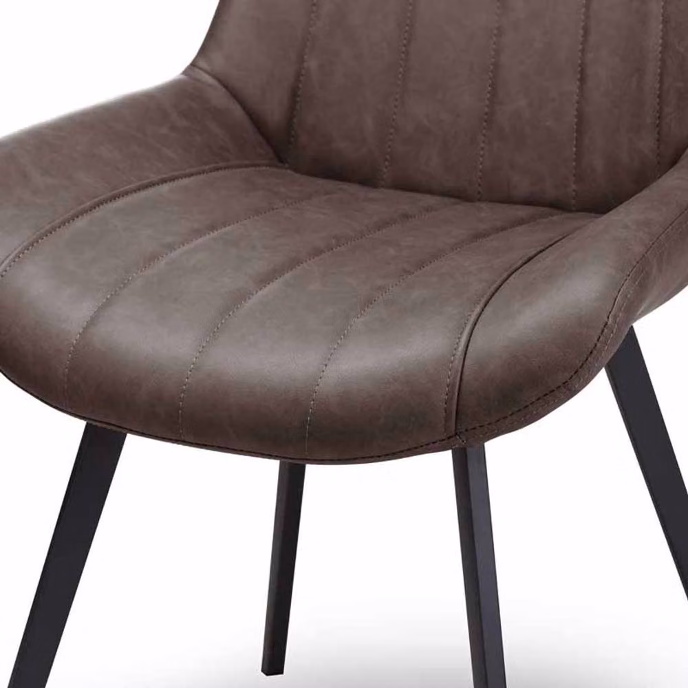 Lemon Pavilion Furniture and Decor Malmo Dining Chair in Brown Faux Leather, W: 49 cm, D: 57 cm, H: 86 cm – 3