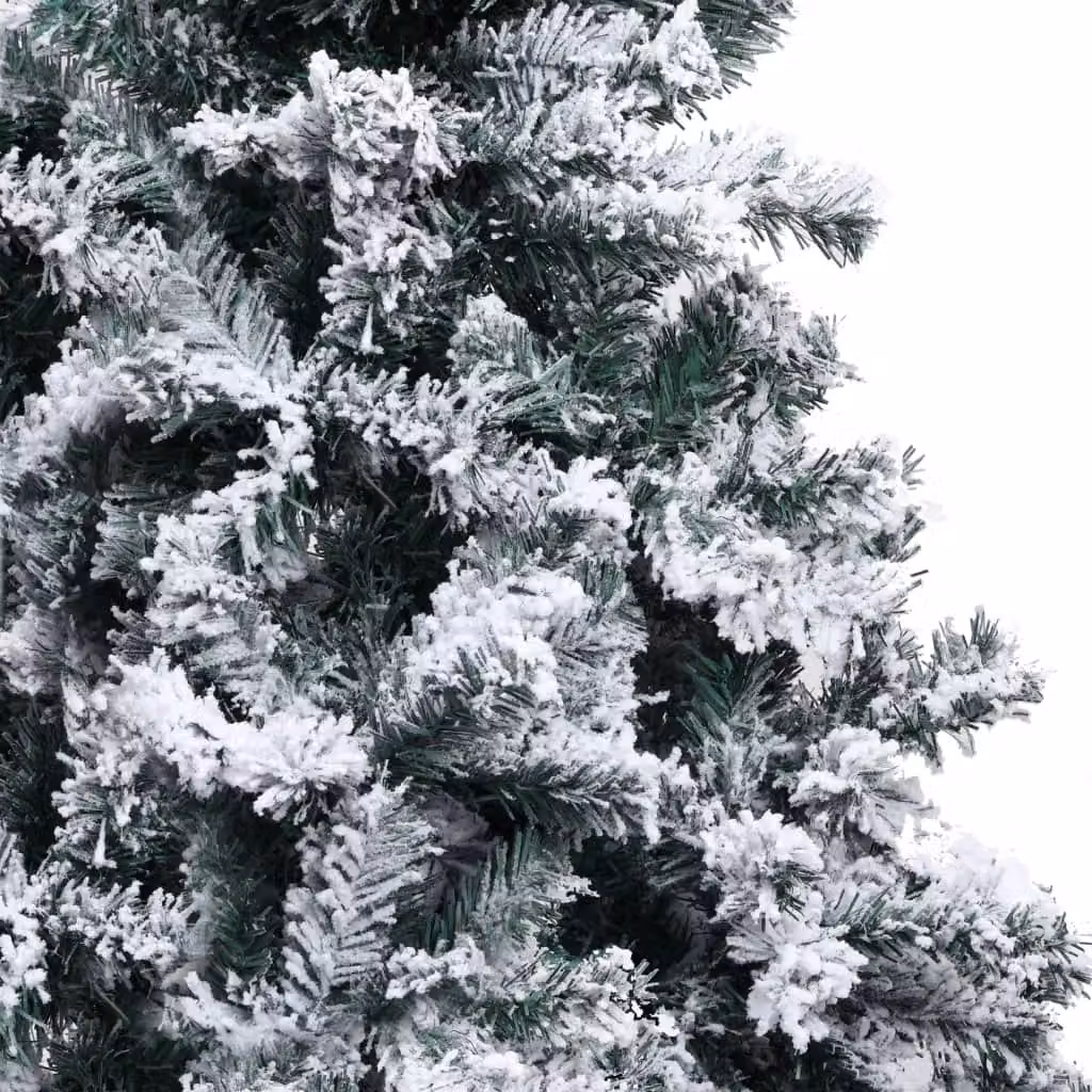 Berkfield Home Artificial Flocked Snow Christmas Tree in Green and White, Height: 240 cm – 3