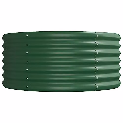 vidaXL Green Galvanised Steel Garden Raised Bed W: 296 cm, D: 80 cm, H: 36 cm – 3