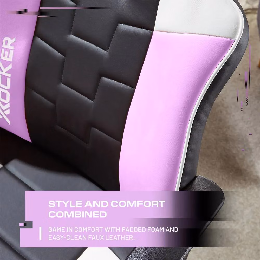 X Rocker Saturn Ergonomic Mid Back Esport Gaming Chair in Pink and Black – 4