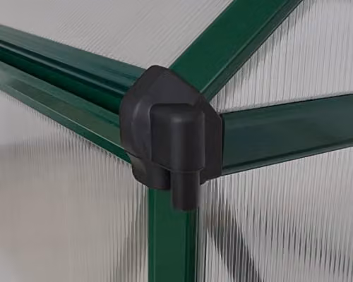 Palram Canopia Mythos Green Greenhouse with UV-Protected Polycarbonate Roof, Aluminium Frame and Foundation Base – 4